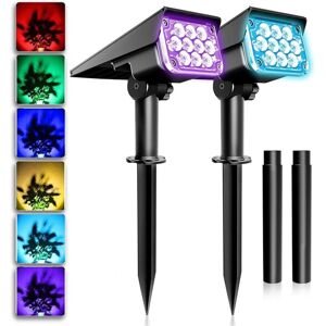GOTRAYS Solar garden lamp outdoor led solar outdoor garden lights4PCS Outdoor Lighting Spike cob 5W 220V IP65 Waterproof led Adjustable Spotlight Projector
