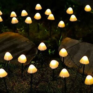 HOOPZI Solar garden light, 6.5 m 30 led mushroom fairy tale light pole, outdoor channel lighting, decorative lawn, terrace, festoon, summer party