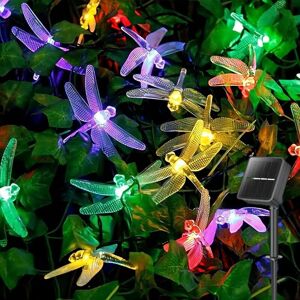 LONGZIMING Solar Garden Light Outdoor Warm Color Solar led Teardrop Fairy Tale String Lights Crystal Waterproof Raindrop Holiday Decoration Garden Patio Yard