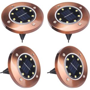 IKODM Solar Garden Lights, 8 led 4 Packs Outdoor Solar Lights Waterproof led Buried Lamp, Solar Floor Lamp Patio Lighting Yard Path Party Decoration (Warm