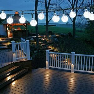 HOOPZI Solar Garden Lights Outdoor, 50 led 7M/24Ft Solar String Lights Waterproof 8 Modes Indoor/Outdoor Fairy Lights Globe for Garden, Patio, Yard, Home,