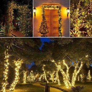 IKODM Solar Garden Lights Outdoor, Solar Lights Outdoor Waterproof Solar String Lights for Garden Trees Yard Wedding Party Christmas (Warm White) 100 led