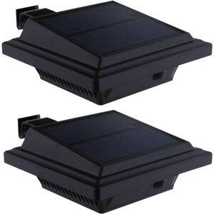 IKODM Solar Gutter Light 40 led Solar Lights Outdoor Black Garden Lighting Cool White Solar Light, 3W Security Wall Light Outdoor Lamp for Garage, Patio