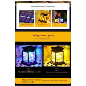 Tlily - Solar Hanging Lantern Outdoor, Candle Effect Light, Garden Light b