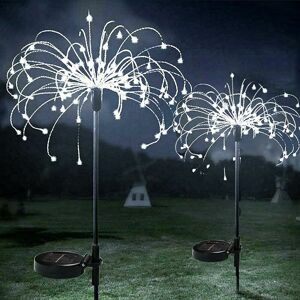 HOOPZI Solar Lights for Garden, 2 Pack 150 led Solar Firework Fairy Lights, Outdoor Solar Garden Ornaments Decor String Waterproof Stake Lamp for Home
