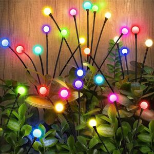 TINOR Solar Lights Outdoor, 4 in 1 Solar Fireflies Garden, led Solar Garden Lamp with Remote Control, 8 Light Patterns, Automatic Timer