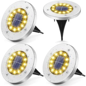 BEIJIYI Solar Lights Outdoor, 4 Pack 12 LED Solar Ground Lights, Decorative Lights IP65 Waterproof Solar Pathway Lights Perfect for Garden, Yard, Lawn, Park,