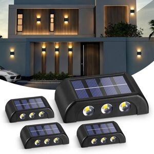 TONCHEAN Solar Lights Outdoor, 4 Pack Solar Lights Outdoor Garden, Warm White Outdoor led Wall Light IP65 Waterproof Solar Up and Down Lights for Garden Yard