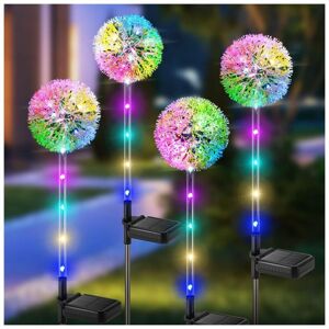 TONCHEAN Solar Lights Outdoor, 4 Pieces Dandelion Solar Lights with Color Changing led, Waterproof Solar Garden Lights for Lawn, Balcony, Terrace, Yard,