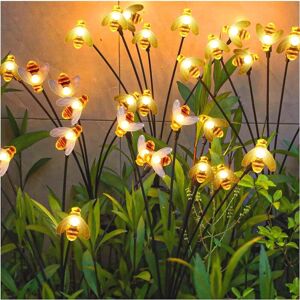 Longziming - Solar Lights Outdoor, 4 Pieces Firefly Solar Garden Lights with 10 LEDs, IP65 Waterproof Outdoor Solar Lights, Decorative Garden Lights