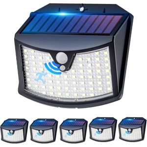 SJQKA Solar Lights Outdoor, 【6 Pack】Solar Lights Outdoor, 3 Modes, IP65 Waterproof - Solar Outdoor Lighting for Garden, Garage, Patio, Outside Wall Lamp