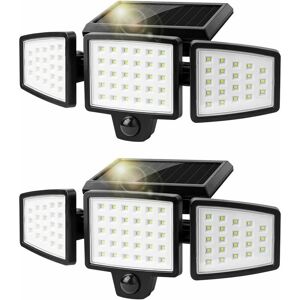 DEWDAT Solar Lights Outdoor, 72 led Solar Lights Outdoor Motion Sensor 1000LM 6500K, 360° Rotatable Outdoor Solar Spotlight, led Security Floodlight IP65