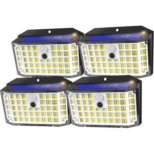 SJQKA 4 Pack Solar Lights Outdoor Garden Lights 2000lm IP65 3 Modes Wireless Solar Wall Lights for Garage Patio