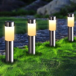 CYSLMUK Solar Lights Outdoor Garden, 4 Pack Garden Lights Solar Powered Waterproof, led Pathway Lighting Solar Powered Path Light Decoration for Patio
