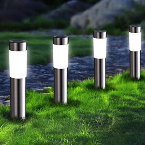 CYSLMUK Solar Lights Outdoor Garden, 4 Pack Garden Lights Solar Powered Waterproof, led Pathway Lighting Solar Powered Path Light Decoration for Patio