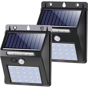 SJQKA Solar Lights Outdoor, LED Solar Motion Sensor Light for Garden Wall Decor, Wireless Solar Lighting, IP44 Waterproof, 2 Pack