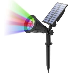 TINOR Solar Lights Outdoor, Solar Floodlight with 4 Changing Colors, Wireless Outdoor Waterproof IP65 Garden Lamp with 180° Adjustable Solar Spotlight for