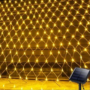 BEIJIYI Solar Net Lights, 192 LEDs Solar String Lights for Yard, Patio, Balcony, Fence, Net Light, Fairy Lights, Waterproof, 3 x 2m, 8 Modes, Outdoor Garden