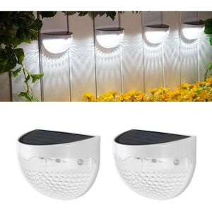 IKODM Solar Outdoor Wall Light, Dual Mode Solar Powered Outdoor Wall Light Beautiful Light Pattern, Wireless Waterproof Fence Light for Porch, Garage, 2