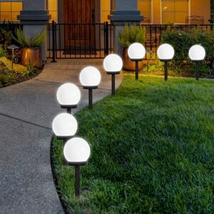 Longziming - Solar Pathway Light, 6/8 Pack Outdoor Solar Powered Waterproof Garden Light Ball Shaped Spotlight for Patio, Yard, Walkway, Lawn (8)