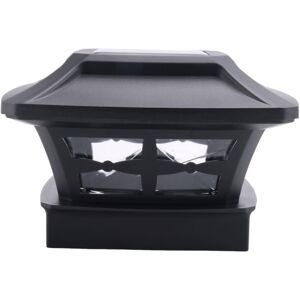 TLILY Solar Post Cap Lights 2 Lighting Modes LED Deck Fence for Wooden Posts Garden Decoration Warm Black