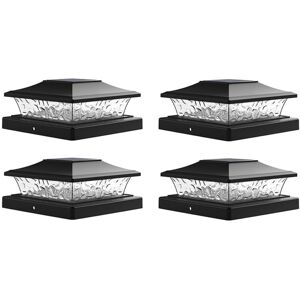 TLILY Solar Post Cap Lights Outdoor Deck Fence Light 4Pack