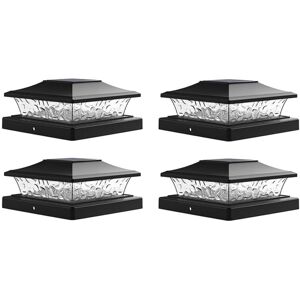TLILY Solar Post Cap Lights Outdoor Deck Fence Light for 5.5x5.5 3.5x3.5 Wooden Vinyl Posts Patio Garden Decor 4Pack