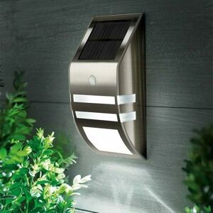 DEWDAT Solar Powered led Wall Light with Waterproof pir Motion Sensor for Outdoor, Street, Garden, Fence,way, Security (Pure White)