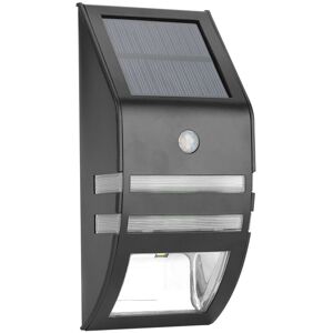 GROOFOO Solar Powered pir Motion Sensor 2 led Path Wall Light Garden Security Lamps Black Warm White