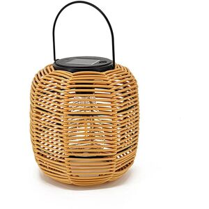 TLILY Solar Rattan Hanging Lantern,Solar Lantern with Handle Outdoor Decorative Lights for Garden Yard
