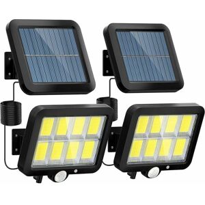 DEWDAT Solar Security Lights, 160 led Ultra Bright Waterproof Solar Motion Sensor Lights, 3 Lighting Mode Solar Powered Lights Outdoor with 5m/16.4 ft Cord