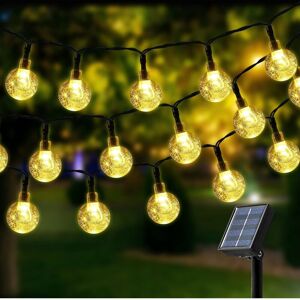 AIPERQ Solar String Lights, 100 led 12M Colorful Crystal Ball Light, 8 Mode Waterproof Solar Lights for Outdoor Decoration, Garden, Patio, Wedding, Party