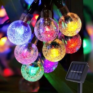 LONGZIMING Solar String Lights, 100 LEDs 12M Color Crystal Balls Light, 8 Modes Waterproof Solar Lights, For Outdoor Decoration, Gardens, Patios, Weddings,