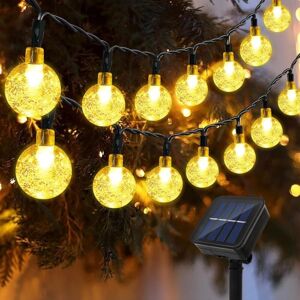 AIPERQ Solar String Lights, 100pcs 12 led Warm White Glass Ball Lights, 8 Modes Waterproof Solar Lights for Outdoor Decoration, Garden, Patio, Wedding, Party