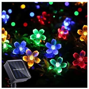LINGHHANG Solar String Lights Cherry Blossom Fairy Lights 50LED 8 Modes Outdoor Waterproof Garden Christmas Patio Indoor Decoration Multicolor , lamps