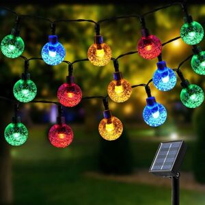 CYSLMUK Solar String Lights Outdoor, 12M 100LED 8 Modes Crystal Balls Solar Outdoor String Lights, Waterproof Solar String Lights, for Garden, Balcony and