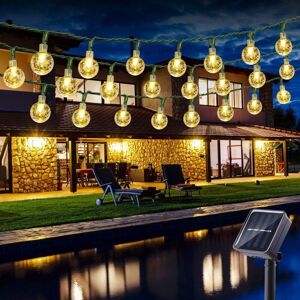 MEMKEY Solar String Lights Outdoor, 20ft 30 led Solar Crystal Ball String Lights 8 Modes Waterproof Indoor Outdoor for Garden Patio Wedding Party Christmas