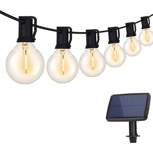 TONCHEAN Solar String Lights Outdoor, 7.6M G40 led String Lights with 12+1 Bulbs, 4 Lighting Modes, IP65 Waterproof, Solar String Lights for Garden, Patio,