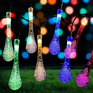 TINOR Solar String Lights Outdoor, 7m 50 led Water Drop Solar String Lights, 8 Modes Waterproof Outdoor Solar String Lights for Garden Party Christmas