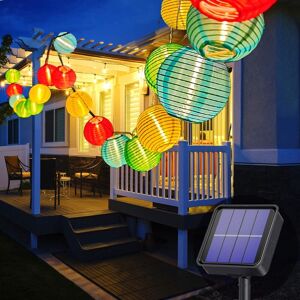 LINGHHANG Solar String Lights Outdoor, 7M/50 LED Lanterns 8 Modes Waterproof Solar Lighting for Garden, Balcony, Yard, Wedding, Party Decoration (Colorful)