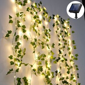 TONCHEAN Solar String Lights Outdoor, Artificial Ivy Solar String Lights, Waterproof Garden Lights, 10 Meters 100 led Solar String Lights 8 Modes