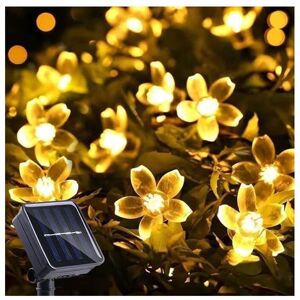 LINGHHANG Solar String Lights Outdoor Cherry Blossom Fairy String 50LED Waterproof Garden Patio Christmas Indoor Decoration Warm White