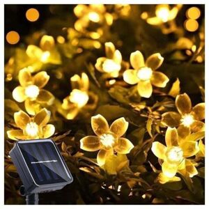 YMYNY Solar String Lights Outdoor, Cherry Blossom String Lights, 50 LEDs Waterproof for Garden, Patio, Christmas, Indoor Decoration, Warm White, Lamps MUMU
