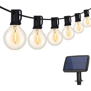 BEIJIYI Solar String Lights Outdoor, Indoor Fairy Lights, 10 Tungsten Bulbs with 4 Lighting Modes for Garden, Party, Wedding Decorations - Warm White 5.5m