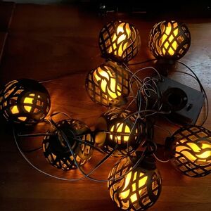 GOTRAYS Solar String Lights Outdoor Waterproof Hanging 8 led Flickering Flame Lights for Garden, Yard, Gazebo, Camping, Party, Holiday