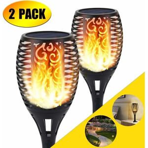 HOOPZI Solar Torch Light, Flame Light Effect Lamp 96 LED Flickering Decoration Flames Lights Outdoor Garden/Yard Pathways Realistic Flickering, IP65