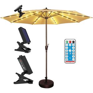 AOUGO Solar Umbrella Lights, Solar Patio Lights with 104 LEDs,8 Modes Battery Operated Patio Umbrella Lights,IP67 Waterproof Parasol String Lights for