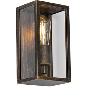 QAZQA Vintage Wall Light Antique Gold 26 cm IP44 - Charlois