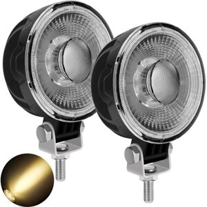 Tinor - Warm White Yellow led Work Light, 3 Inch Yellow Headlight, 12V 24V, Row Lights Motorcycle atv Truck Boat Tractor Work Extra Light