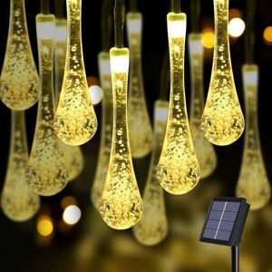 ZVD Guirlande Lumineuse Solaire d'extérieur en Forme de Goutte d'eau, avec 100 led IP65 étanche, 12 Mètres, 8 Modes, pour Jardin, Noël, Fête, Décoration